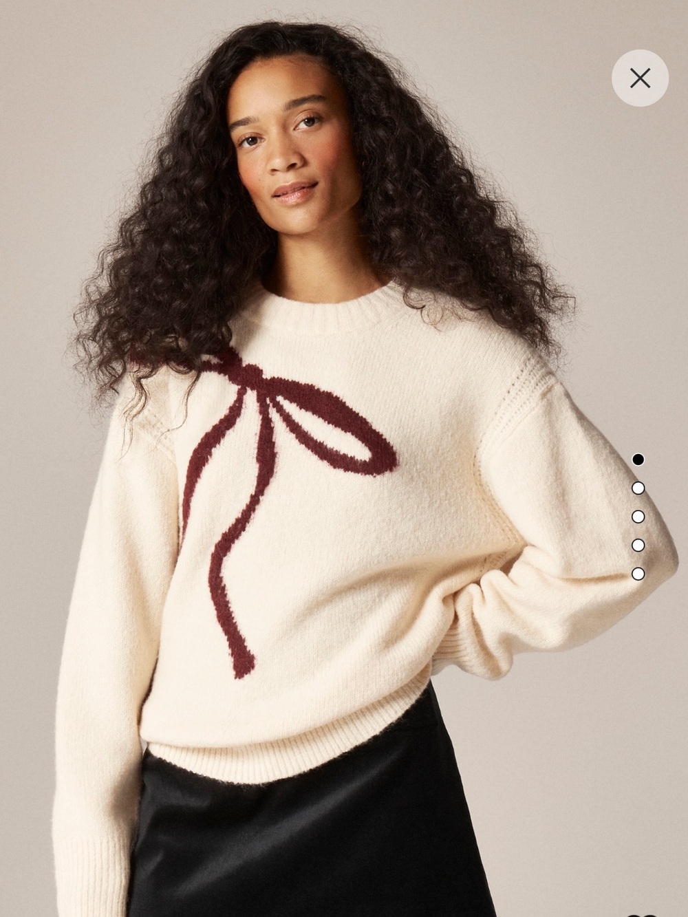 NWT J Crew Relaxed Crewneck Pullover In Bow Print Sweater